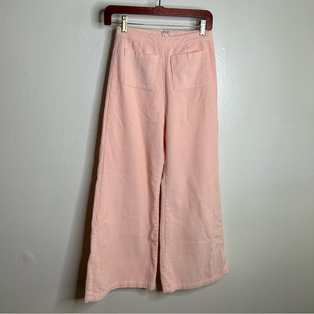 Faithfull The Brand Tove 100% Cotton Corduory Pant in Pale Pink Wide Leg 2